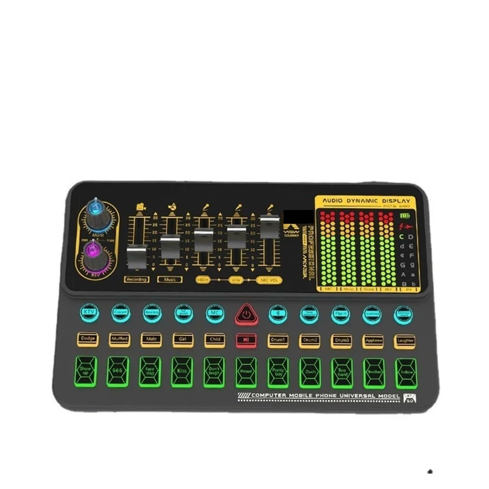 Sound Card Live Streaming Sound Mixer Phone Studio Recording Echo Bass Mini Sound Card Control Sound Mixing Console Dj Stereo