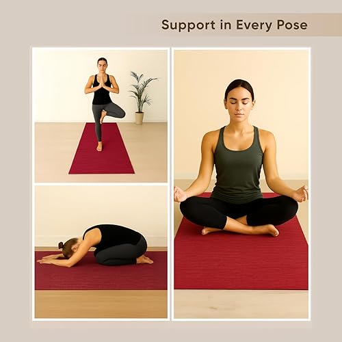 Miniatura 4 de LFH Home - Tapete de yoga de algodón hecho a mano para ejercicio, entrenamiento, fitness, perfecto y de alta calidad, ecológico, tejido de algodón