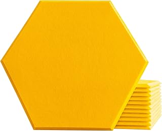 UMIACOUSTICS Hexagon Acoustic Panels Soundproof Wall Panels, 14 × 12 × 0.4 Inches Sound Absorbing Panels Acoustical Wall P...
