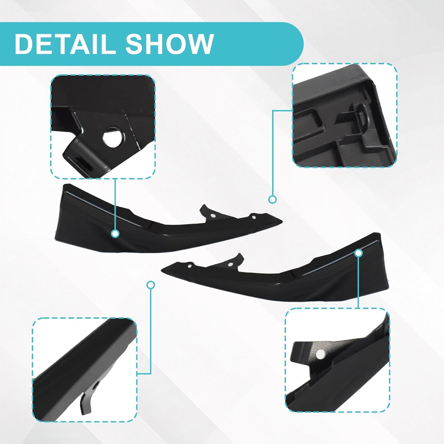 Front Bumper Side Lower Trim Compatible with 2025 Toyota Camry SE Driver Passenger Gloss Black 52713AQ040 52712AQ040 TO1046135 TO1047135