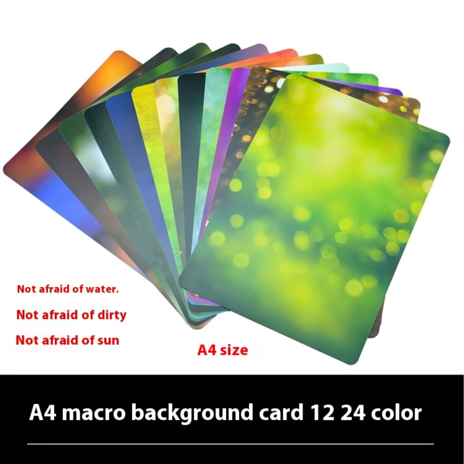 Guage - Set di carte di sfondo macro 12 pezzi 24 colori (30 x 21 cm) materiale assorbente sfocatura ecologica A4