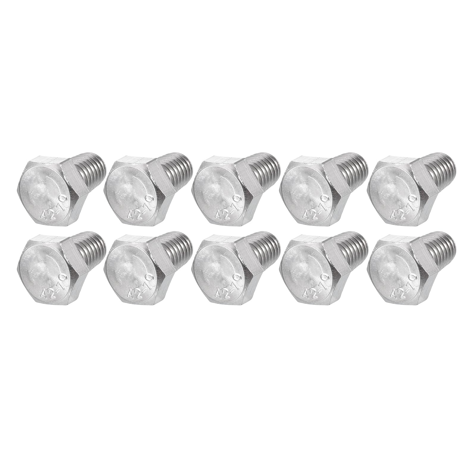 METALLIXITY Hex Bolts (M8-1.25x12mm) 25Pcs, 304 Stainless Steel Coarse Fully Threaded Hex Head Screw Bolt Machine Screws
