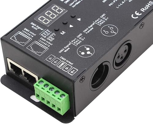 Miniatura 7 de Novabright Regis 4CH D4-XE 32A PWM sin parpadeo suave atenuación 12V-36V pantalla digital 8000Hz para luces LED RGBW 8ACH Premium DMX Decodificador