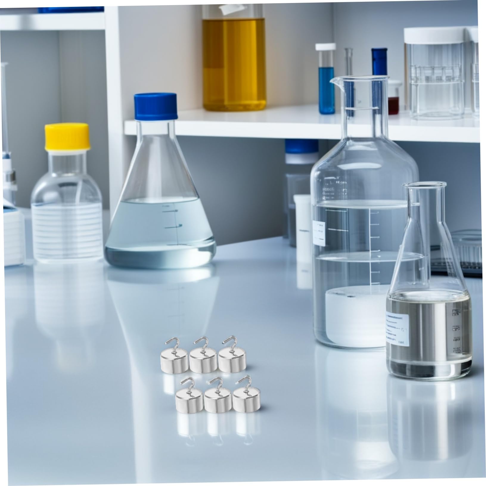 VALICLUD 50 Piezas Ganchos y Códigos de Laboratorio Pesas de Hierro Cromado Doble Gancho Pesas de Calibración para Laboratorios de Ciencia y Física Kit para Estudio