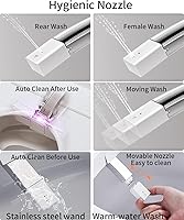 Vista 4 de EPLO Inodoro inteligente con apertura/cierre automático, inodoro bidé con tanque incorporado, asiento calentado, descarga con patada, tanque