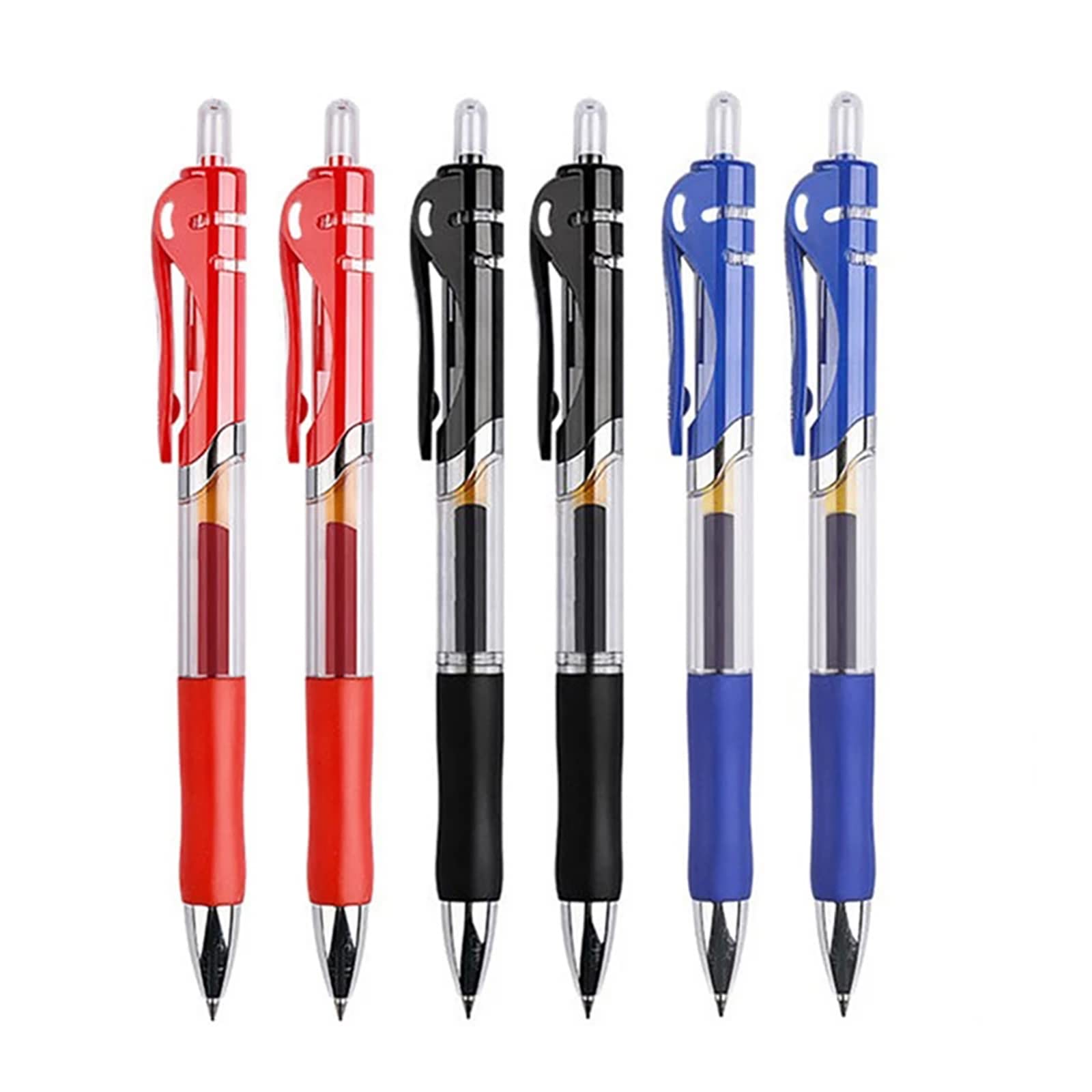 Retractable Liquid Gel Ink Pen - 0.5mm Bullet Tip Smooth Gel Pens Retractable Rollerball Gel Pen for Adult Writing Note Taking School & Office Supply 6PCS