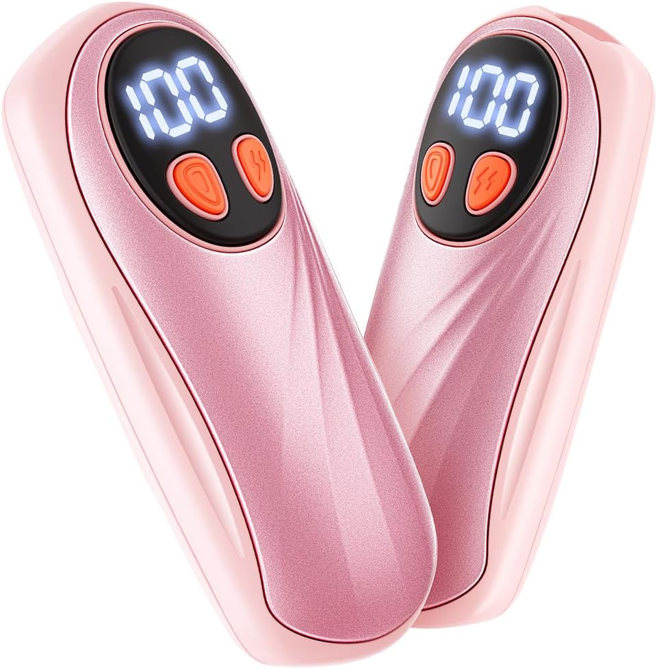 Hand Warmers Rechargeable 2 Pack, 6000mAh Electric Hand Warmers, 5-Level Heating with Battery Display, Reusable Portable Pocket Heater, Gifts for Christmas, Outdoor, Golf, Travel, Hunting, Camping