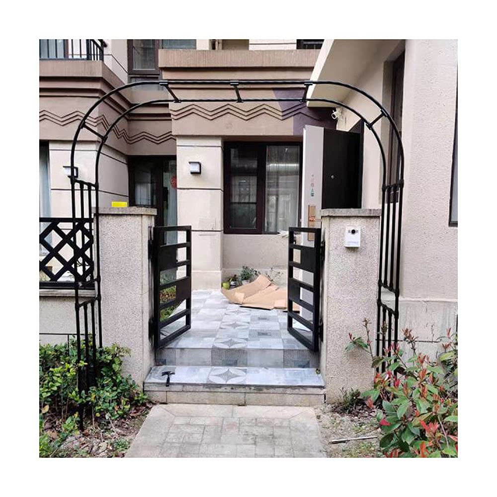 Robusto arco per rose in metallo, 240 cm, traliccio di supporto per arrampicata per giardino esterno, resistente alle intemperie, disponibile in 120/160/210 cm, Ele Black h