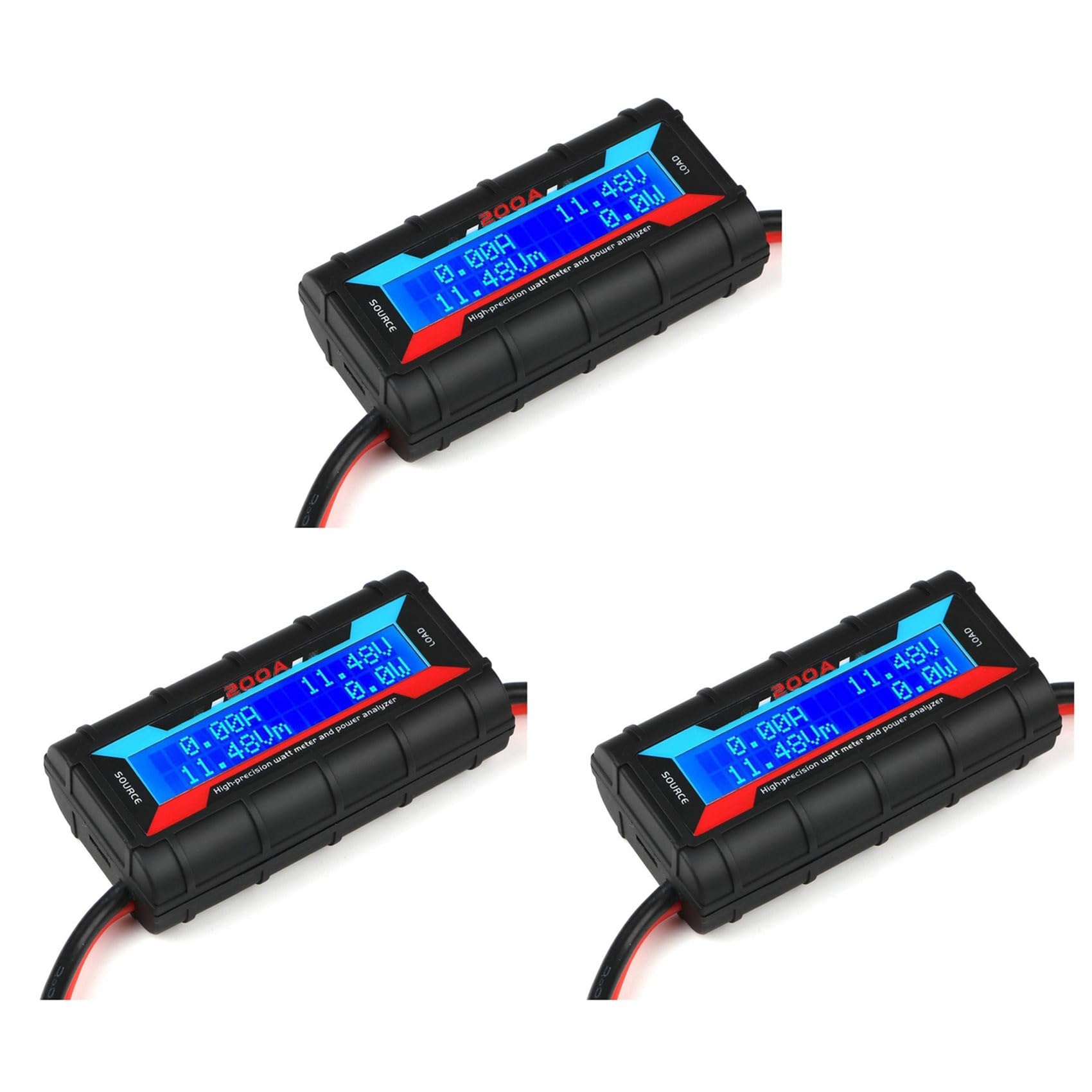 Jnchdghwa Black 3X 200A High Power Analyzer Watt Meter Battery Consumption Performance Monitor With Lcd Backlight For Rc