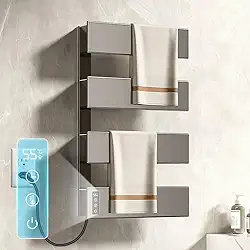 110V/220V Toalheiro Termico, Secador de Toalhas Eletrico, IPX4, Aquecedor de Toalha para Banheiro, Max 65℃, Toalheiro Eletrico, Aquecimento Rápido em 3 Mins, 1,5M Cabo de Alimentação