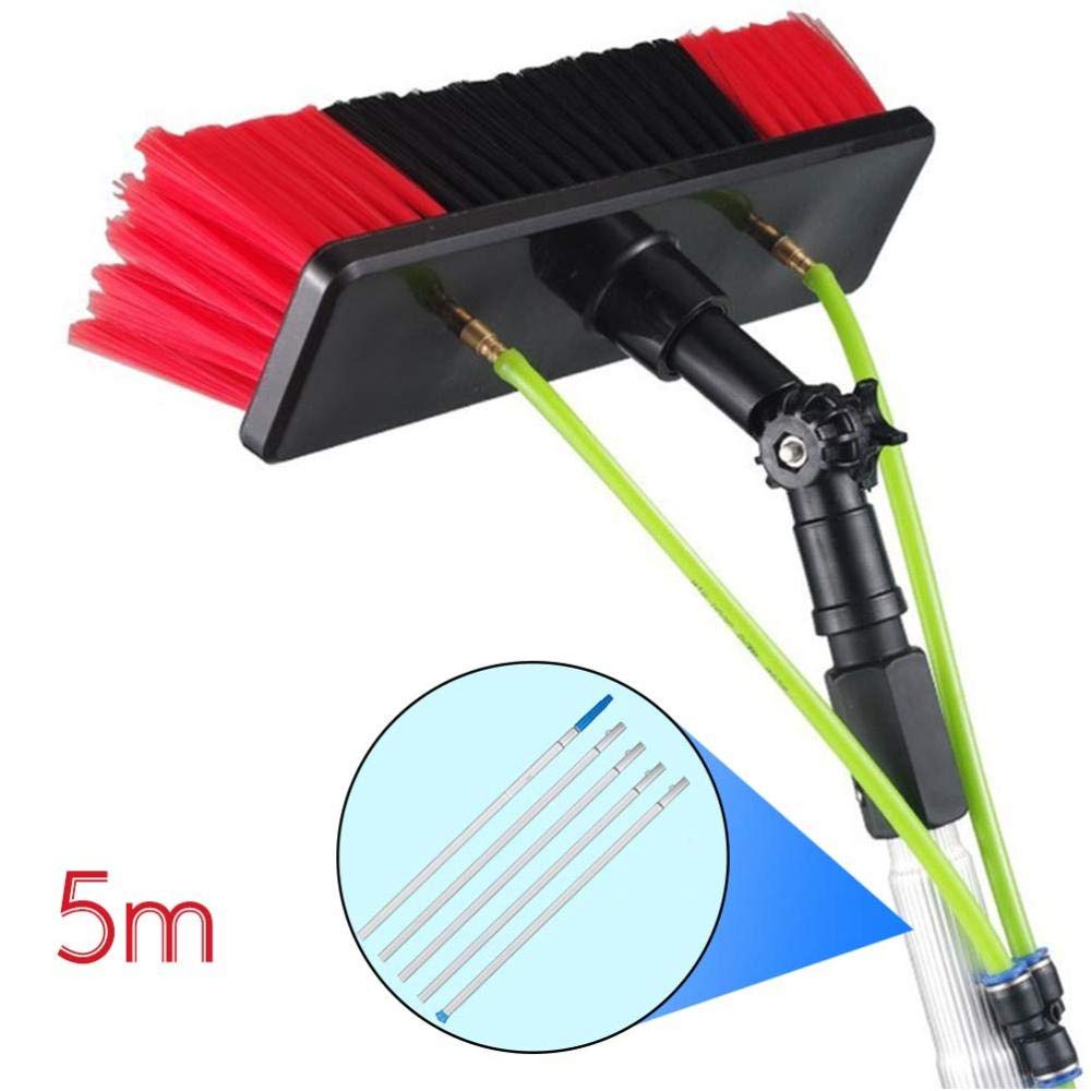 Photovoltaic Cleaner Carbon Fiber Telescopic Rod, Water Brush Window Glass Wall Photovoltaic Panel Cleaning Tool, Extendable Cleaning Brush,5m