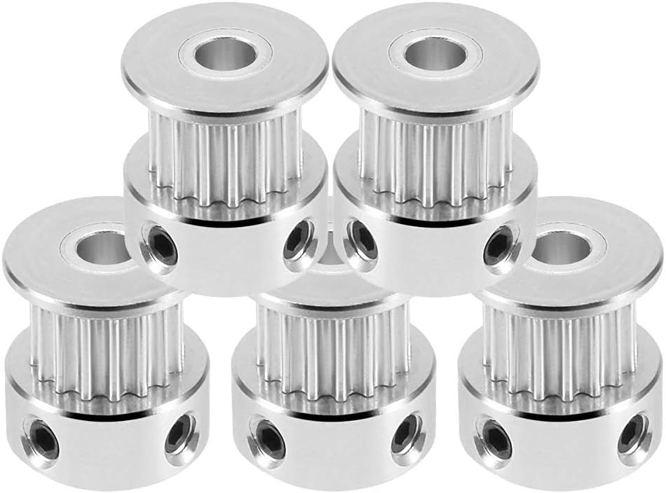 Saiper GT2 16 Teeth 5mm Bore Timing Pulley Aluminum Synchronous Wheel for 6mm Belt, Compatible with RepRap 3D Printer Prusa i3 (5pcs)