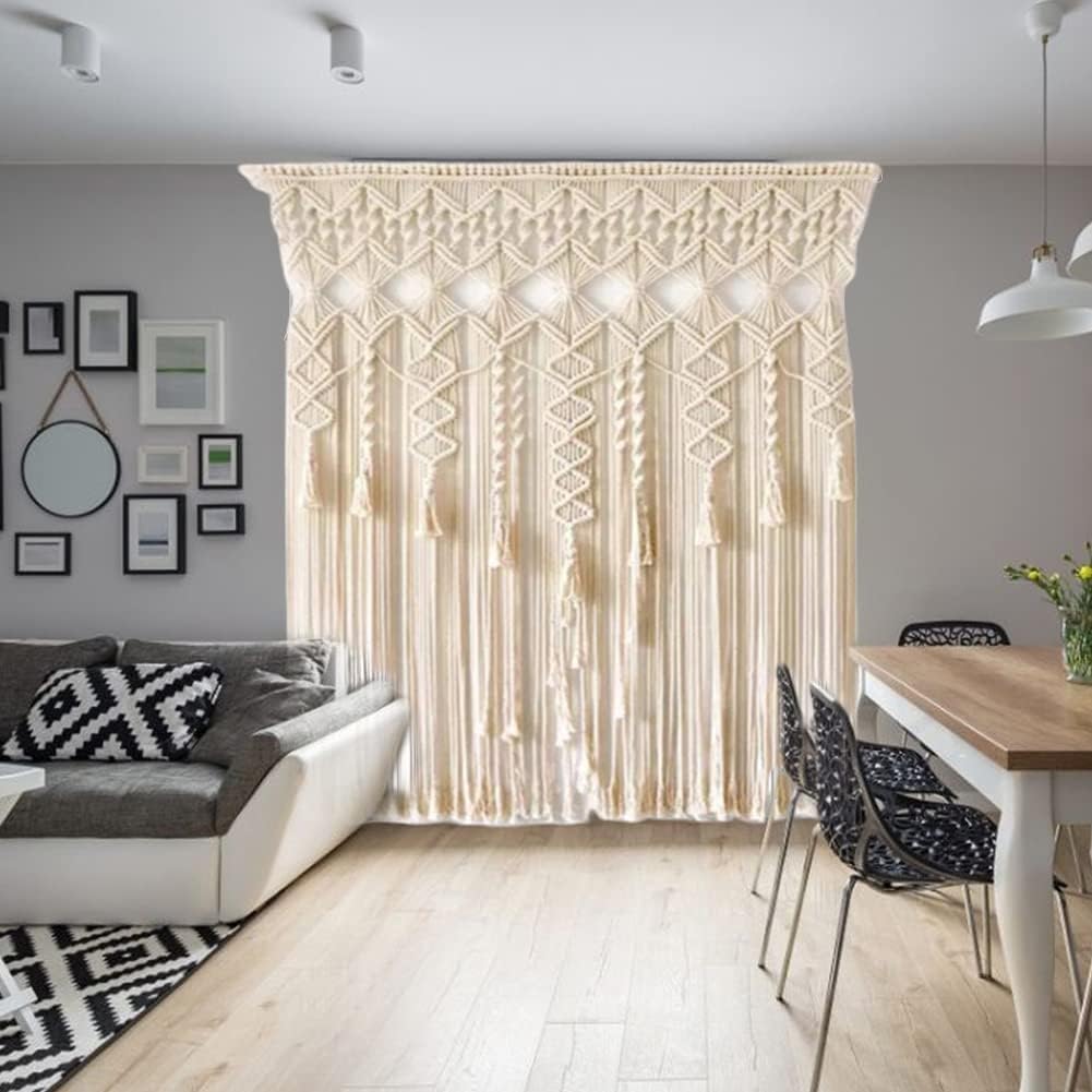 Tenda per finestra sospesa Boho, arazzo tessuto 99 x 70 pollici, decorazione murale divisoria, tenda decorativa, tenda per porta, sfondo di matrimonio, camera da letto, soggiorno, appartamento.