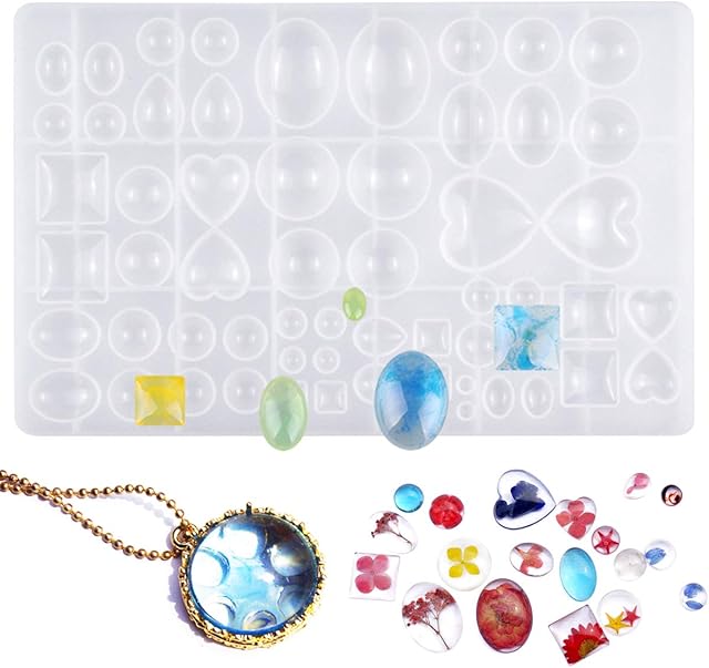 Resin Casting Molds and Tools Set, Jewelry Craft Moulds, DIY Epoxy Resin Mold, Silicone Casting Resin Mould Jewelry Pendant Making Mold for Pendant Bracelet Key Chain Handmade Craft Necklaces