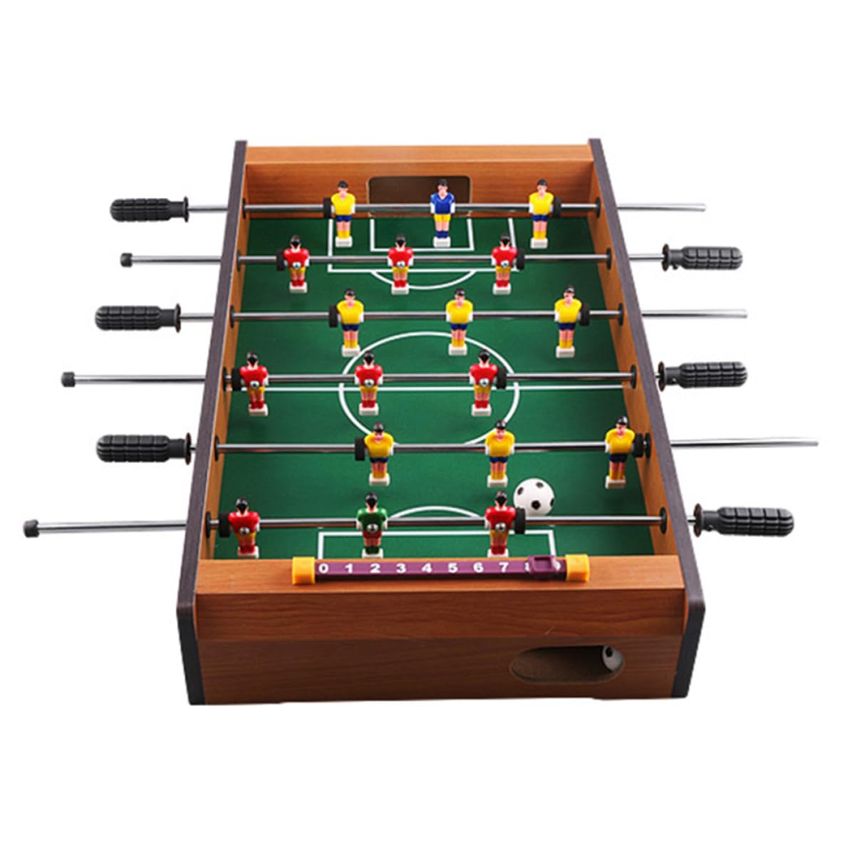 Calcio Balilla da Tavolo Mini Sei Aste in Mdf, Gioco Desktop Portatile e Adulti, per Spazi Ridotti e Divertimento in Famiglia