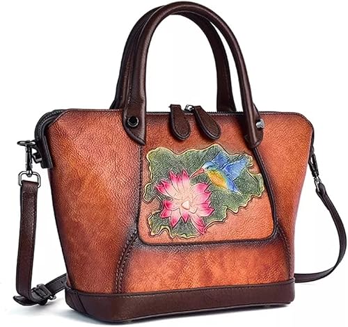 Miniatura 3 de Bolso de mano para mujer, bolso de hombro de gran capacidad con relieve vintage floral vintage