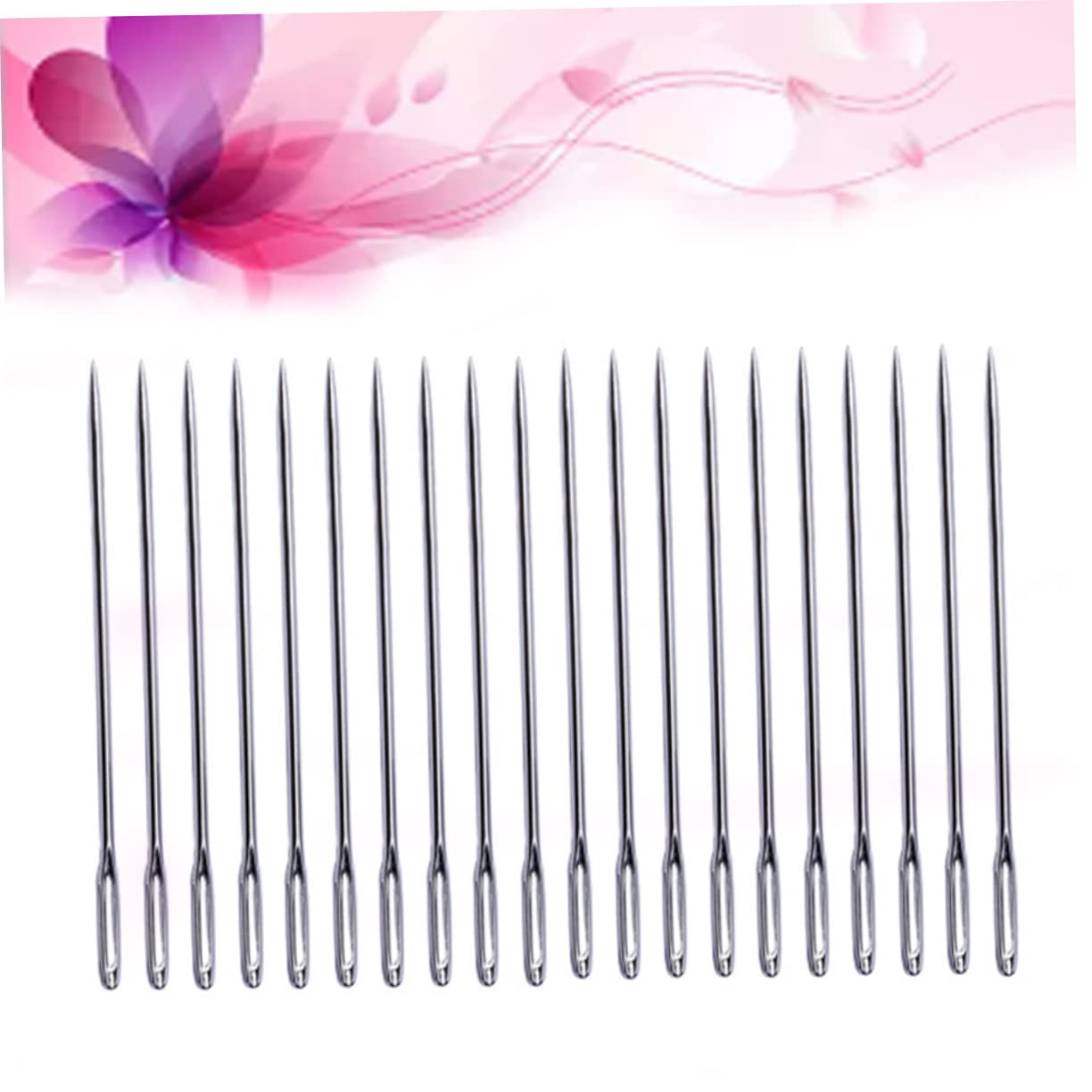 MOKKHNB Aguja de Coser de Ojo Grande 100 Piezas en Acero Inoxidable