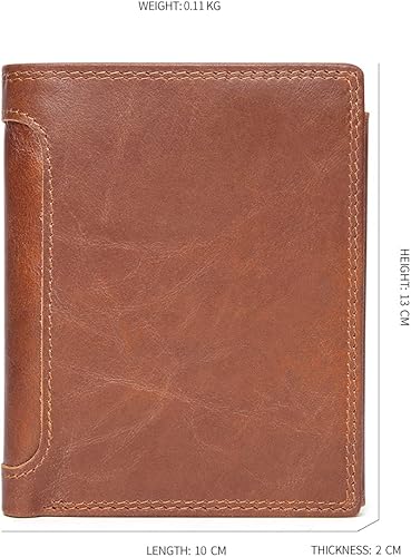 Miniatura 6 de Billetera RFID de cuero auténtico para hombre chocolate cartera para hombre 2021