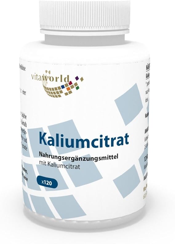 Vita World Potassium Citrate 605mg Daily dose 120 Capsules Made in