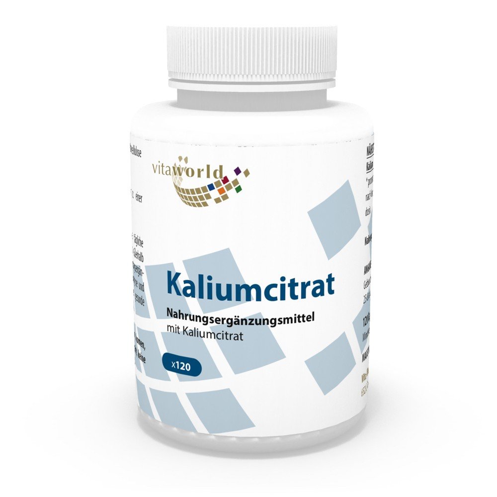 Vita World Potassium Citrate 605mg Daily dose 120 Capsules Made in Germany Buy Online in United