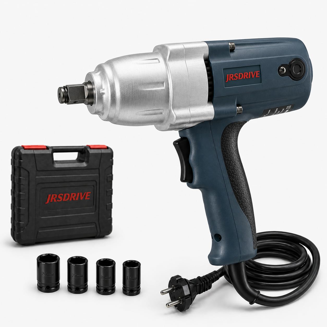 Eastman 240V Corded Impact Wrench with 450W Power, 1900 RPM no load speed, 3700/2800/2250 IPM impact energy, 280 nm Torque, 1/2 inch (12.7mm) Socket inside (EIW-280)-image-28