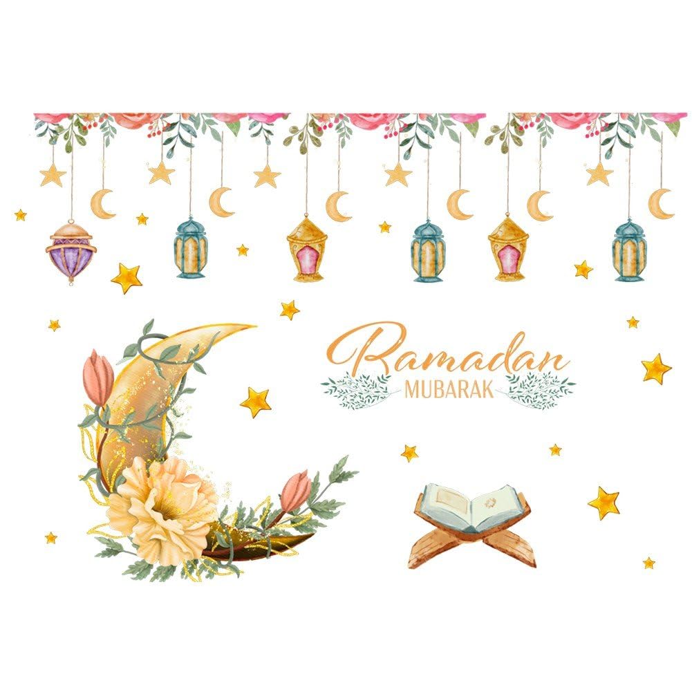 Baokuan C Eid Mubarak Wall Stickers Ramadan Decoration For Home Islami Muslim Party Decor Home Bedroom Window Sticker Gift
