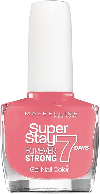 Maybelline New York Make-Up Superstay Forever Strong 7 Days Finish Gel lakier do paznokci Flamingo Pink/kolorowy lakier z ultra mocnym trzymaniem bez lampy UV w mocnym różu, 1 x 10 ml