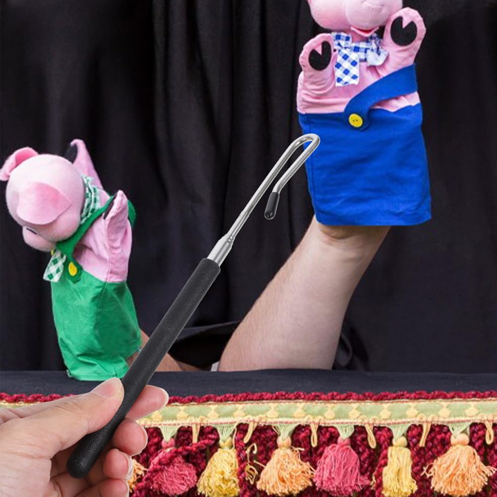 Abaodam Hand Puppet Control Rods 21.46 Inch with Wrist Clip Set of 2 for Precise Puppet Arm Manipulation Smooth Surface Safety Cover Puppetry Accessory - Image 2