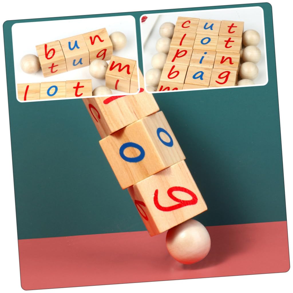 Bloques de Letras Juguete Educativo de Madera, 1 Juego, para Niños