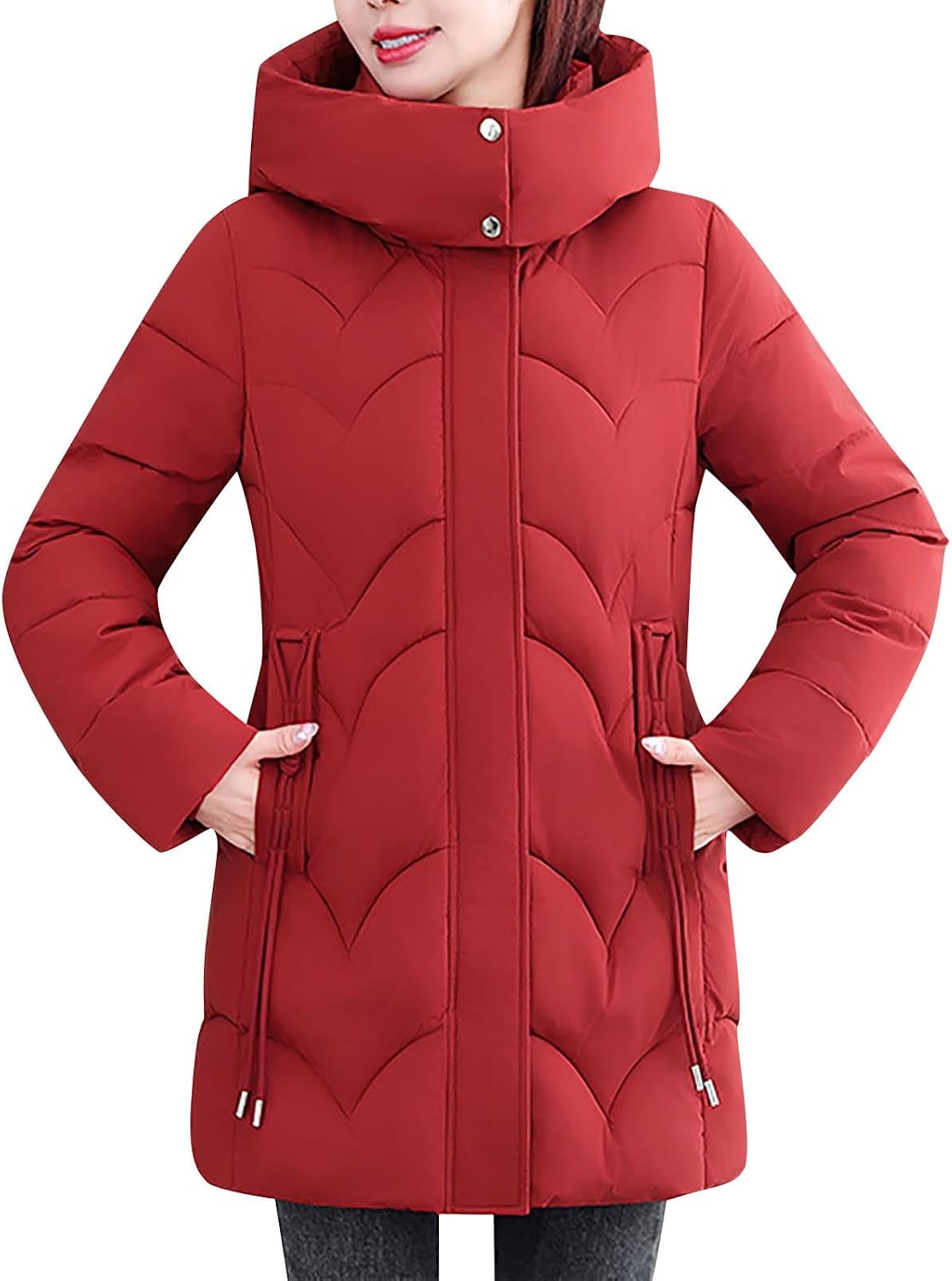 Women's Winter Coat Long Parka Outerwear Warm Snow Jacket with Pockets Windproof Winter Jackets for Cold Weather