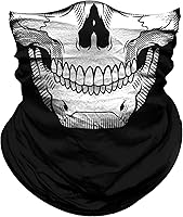 Vista 19 de Obacle Máscara facial de calavera para polvo, viento, protección solar, hombres y mujeres, motociclismo