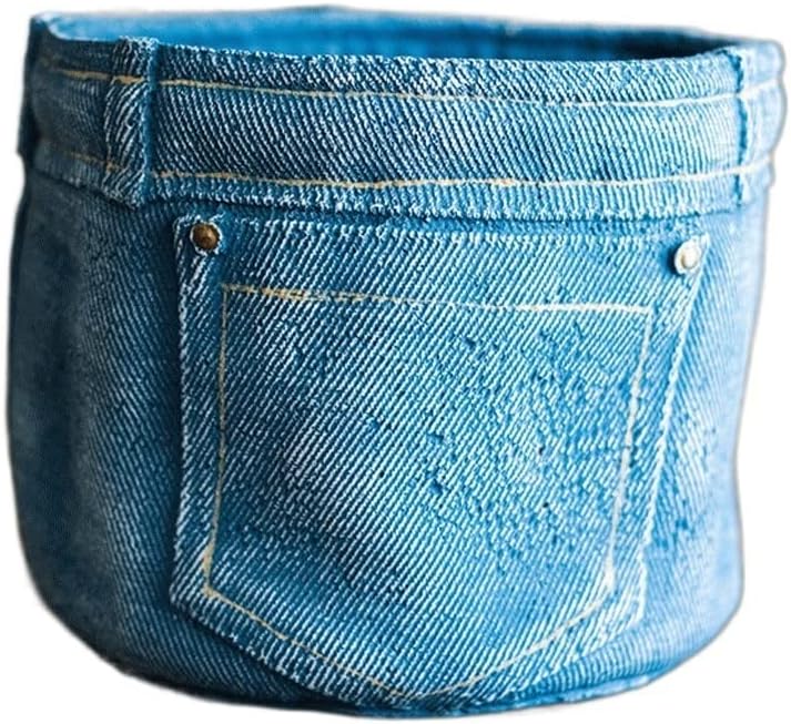 Aeration Fabric Pots Nordic Creative Jeans Pocket Flower Pot Desktop Decoration Potted Plant Suitable for Vegetable Flower Planting Tree Plant Bag Grow Bags (Color : B(12.5 * 10cm)) (A(20 * 16.5cm))