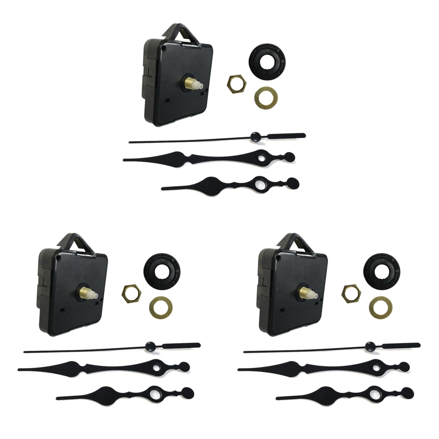 Hndhbfgrt 3X Silent Quartz DIY Wall Clock Movement Mechanism Non-Ticking Repair Parts Replacement Kit, Clock Quartz Movement