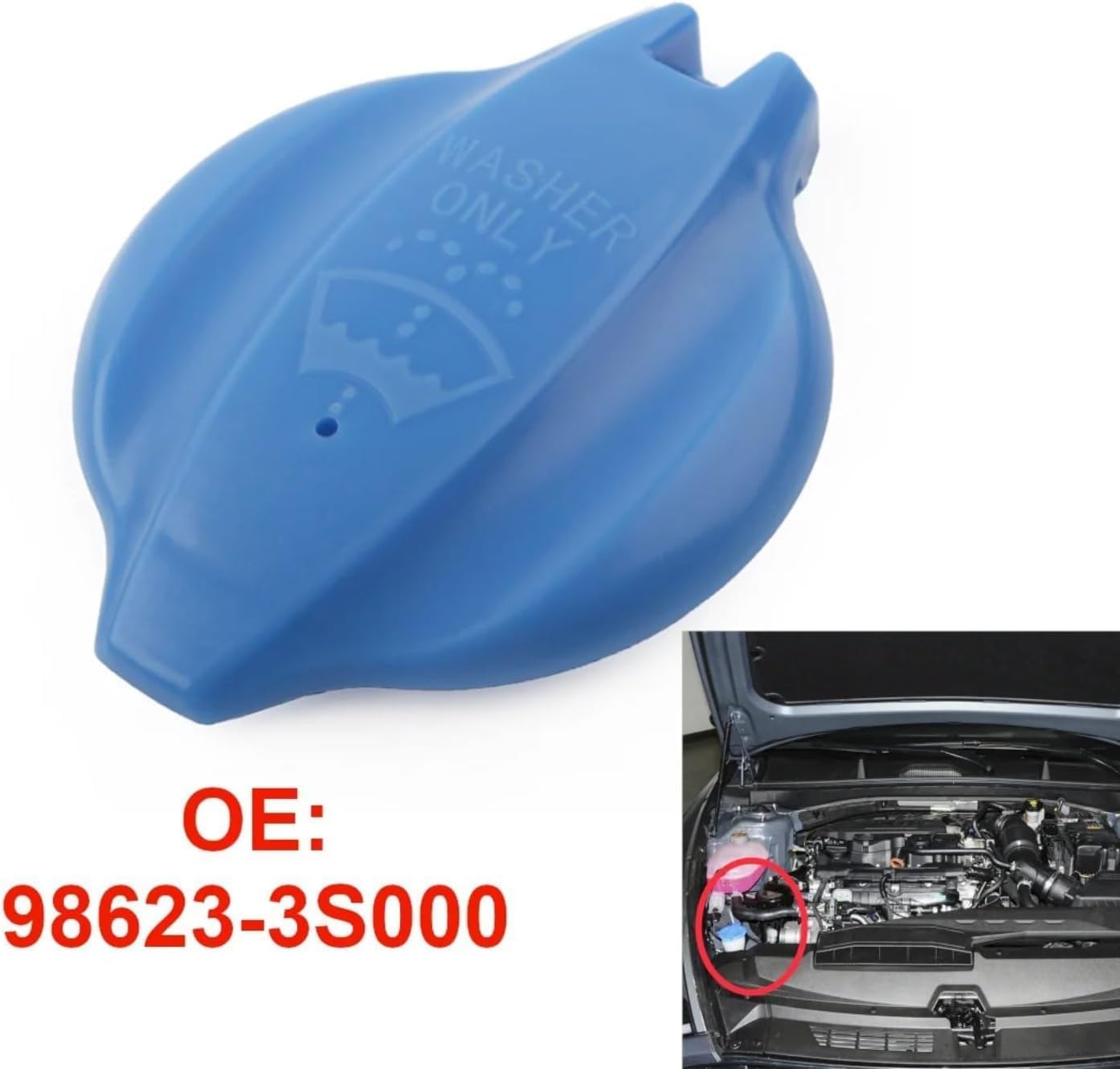 Car Windscreen ​Washer Bottle Cap Cover for Kia for Cadenza 98623-3S000 Windshield Washer Fluid Bottle Reservoir Tank Cap Accessories