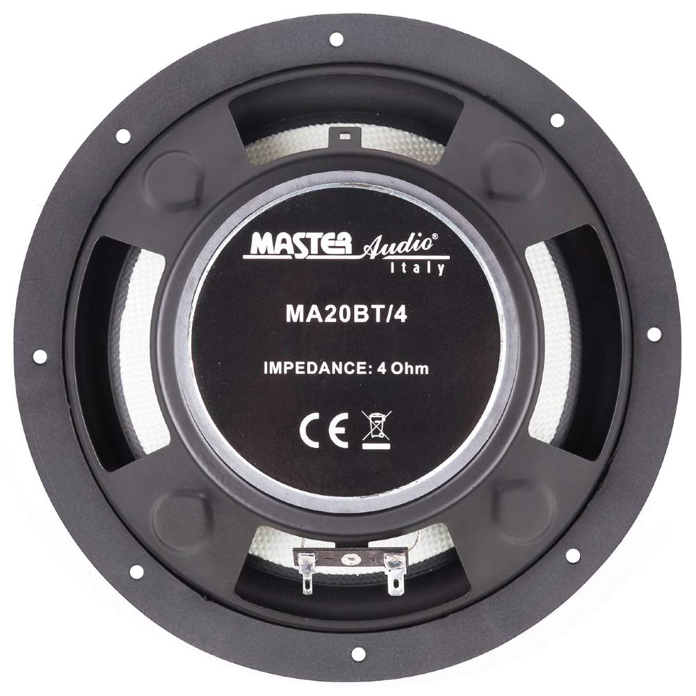 MASTER AUDIO 1 MA20BT/4 woofer Profesional 20,00 cm 200 mm 8" 150 vatios rms 300 vatios máx 4 ohmios sensibilidad 92 db suspensión de Goma Coche, 1 Pieza
