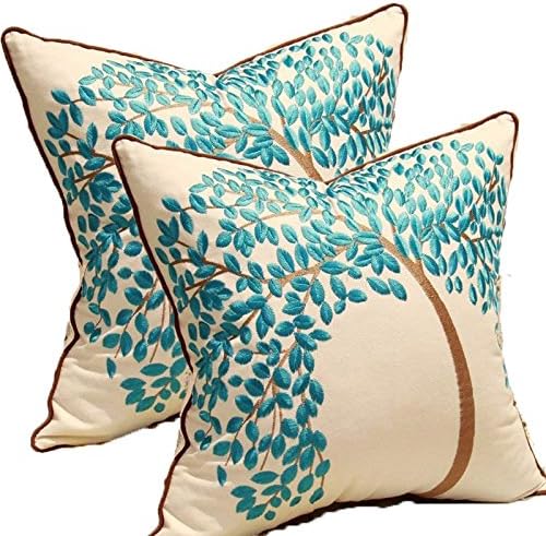 ZUODU 45cm x 45cm Velvet Decorative Throw Blue Pillow Cover Navy Cushion Case Pillow Case - Gold Leaf(Blue)