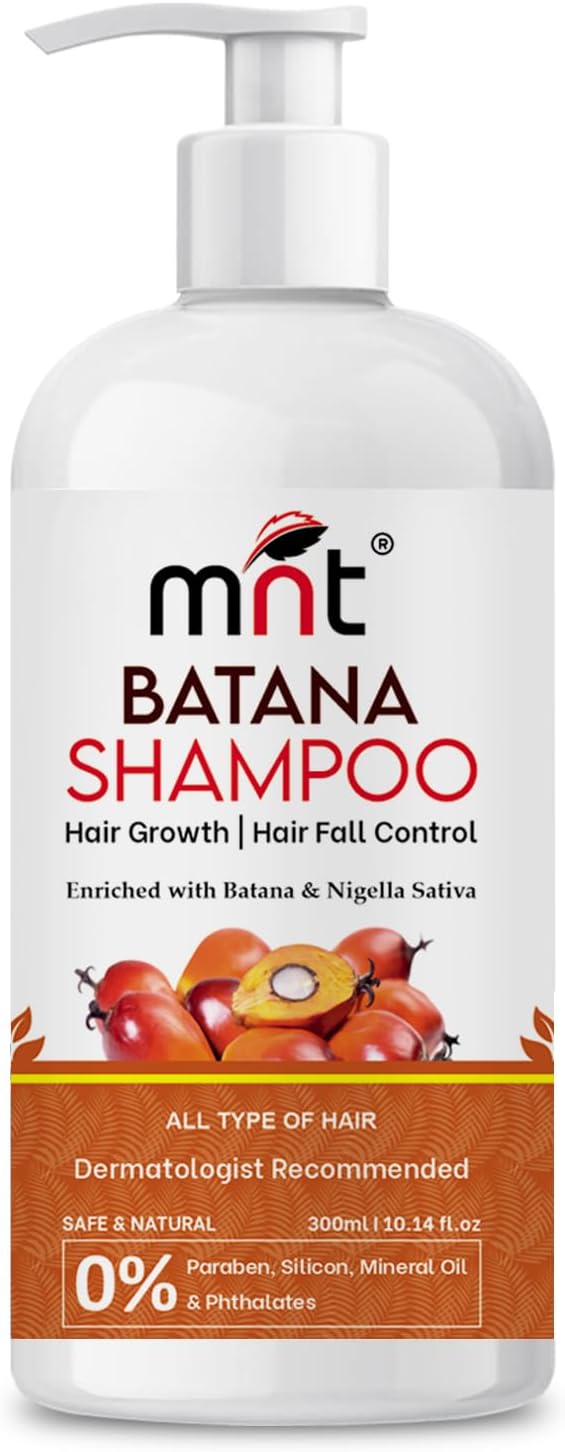 MNT Batana Shampoo with Methi Dana & Curry Leaf for Hair Fall & Dandruff Control | Strengthens and Reduces Breakage | Helps Repair Damaged Hair & Split ends | Promotes Voluminous & Thick Hair| 300 ml