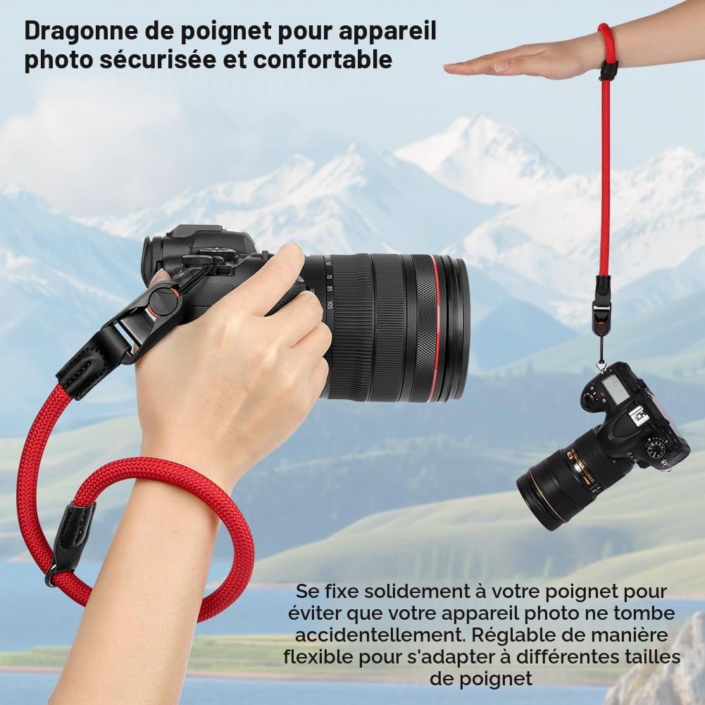 HOTUT Sangle D'appareil Photo à Dégagement Rapide, Courroie de Cou pour Appareil Photo en Nylon, pour DSLR ou Sans Miroir