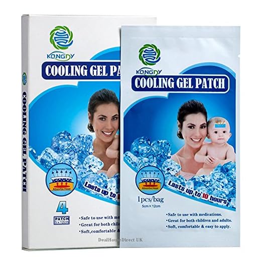 Parche de gel de refrigeración, para aliviar el dolor de la fiebre para bebés y adultos, con aroma a hierbas, 5 x 12 cm