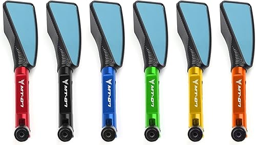 Miniatura 5 de Espejo para Yamaha MT-07 Mt07 2014-2020 Accesorios universales de motocicleta CNC aluminio azul lente retrovisor espejo lateral (color  rojo, tamaño