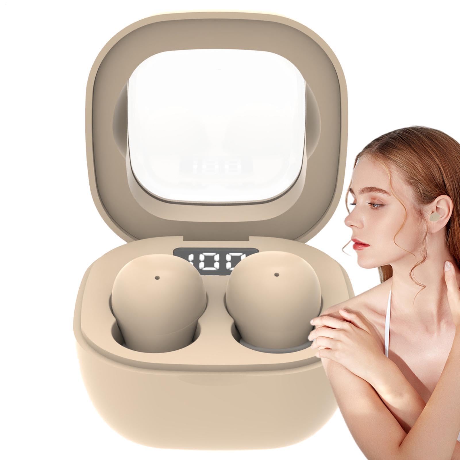Auricolari stereo per dormire – Isolamento acustico wireless, dispositivo audio compatto, dispositivo acustico adatto all'orecchio, riduzione del rumore intelligente con supporto per custodia di