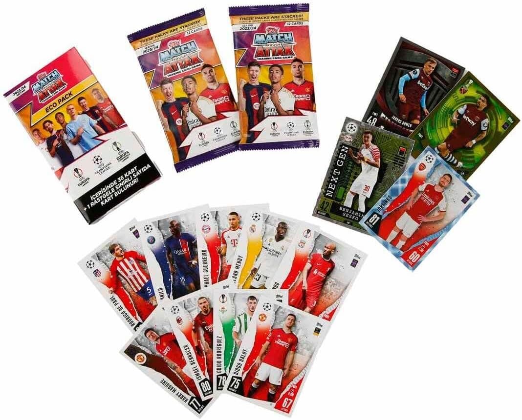 Topps - TCG Cards Game UCL 2024 Match Attax Eco Pack with 37 Cards