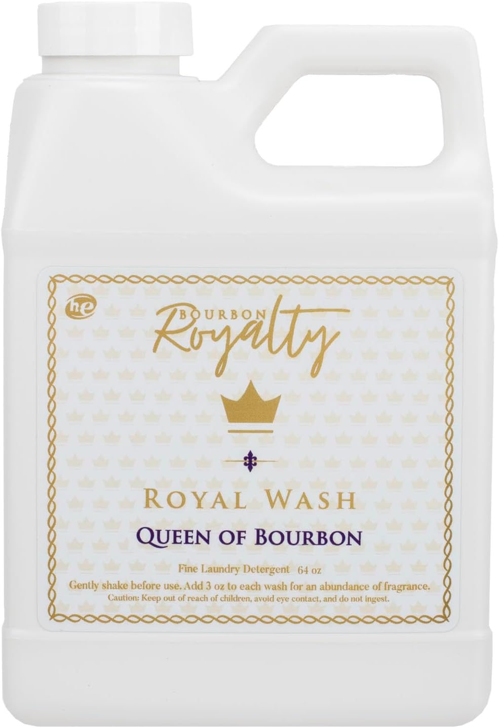 Royal Wash 64 Ounce High Efficiency Scented Fragranced Liquid Laundry Detergent, Queen of Bourbon, White