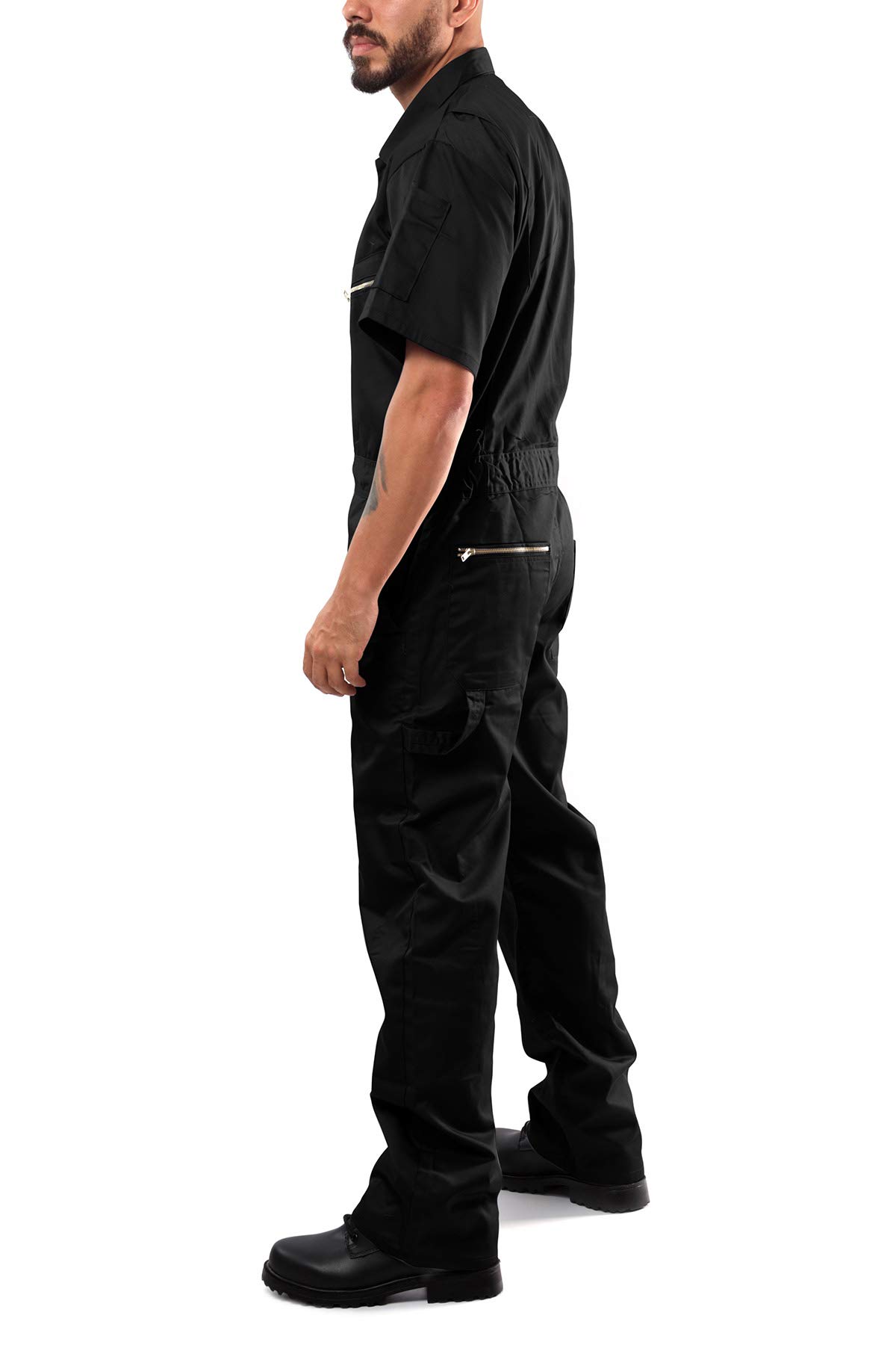 Coveralls for Men Short Sleeve Blended Zippered Pockets Jumpsuit for Men product thumbnail 6