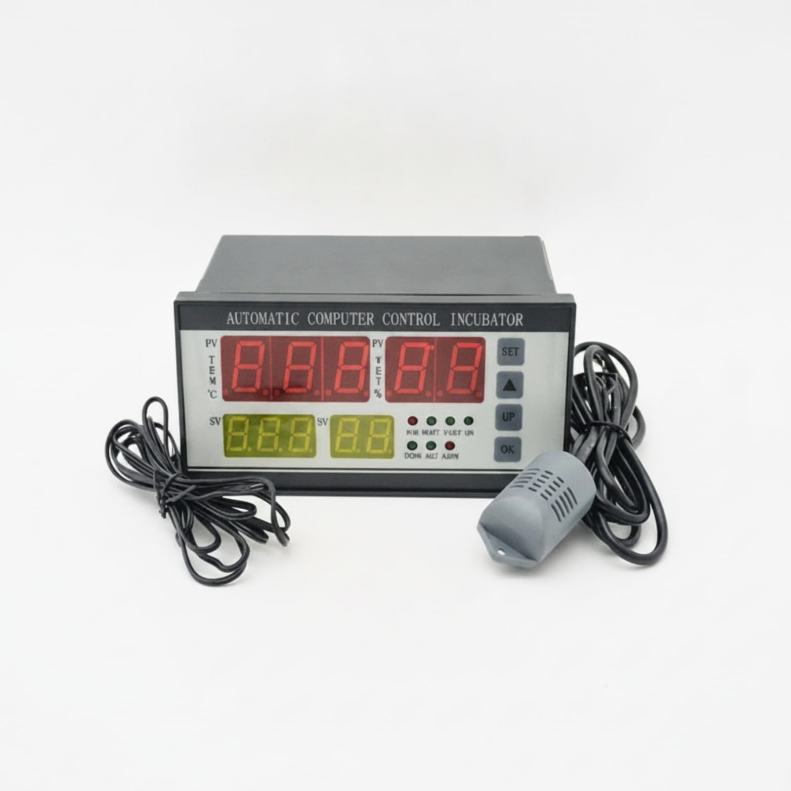 Qianly Regolatore di Temperatura e Umidità Automatico Termostato Igrostato Digitale Elettronico Termostato con Sonda per Allevatori, ZL-7918A