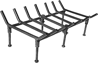 TAFIEDA Fireplace Grate. 24 inches Heavy Duty Solid Steel Fireplace Log Holder. Upgrade Adjustable Fireplace Grate 6 Solid Steel feet with 7 bar Fireplace Log Holder. for Outdoor & Indoor Fireplace