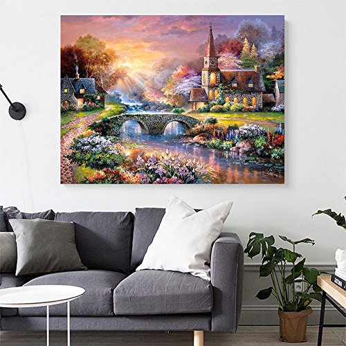 Fipart 5D Diy Diamond Painting Cross Stitch Craft Kit Wall Stickers For Living Room Decoration(12X18Inch/30X45Cm) Cabin #TOP2
