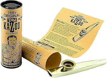 Clarke Kazoo - Metal - Gold - Single Instrument - Packed in Printed Cardboard Tube