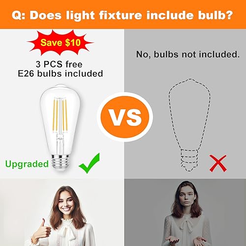 Miniatura 2 de DLLT - Lámpara de baño de 3 lámparas luces negras modernas con 3 bombillas E26, lámpara de pared de baño con pantalla de vidrio transparente para