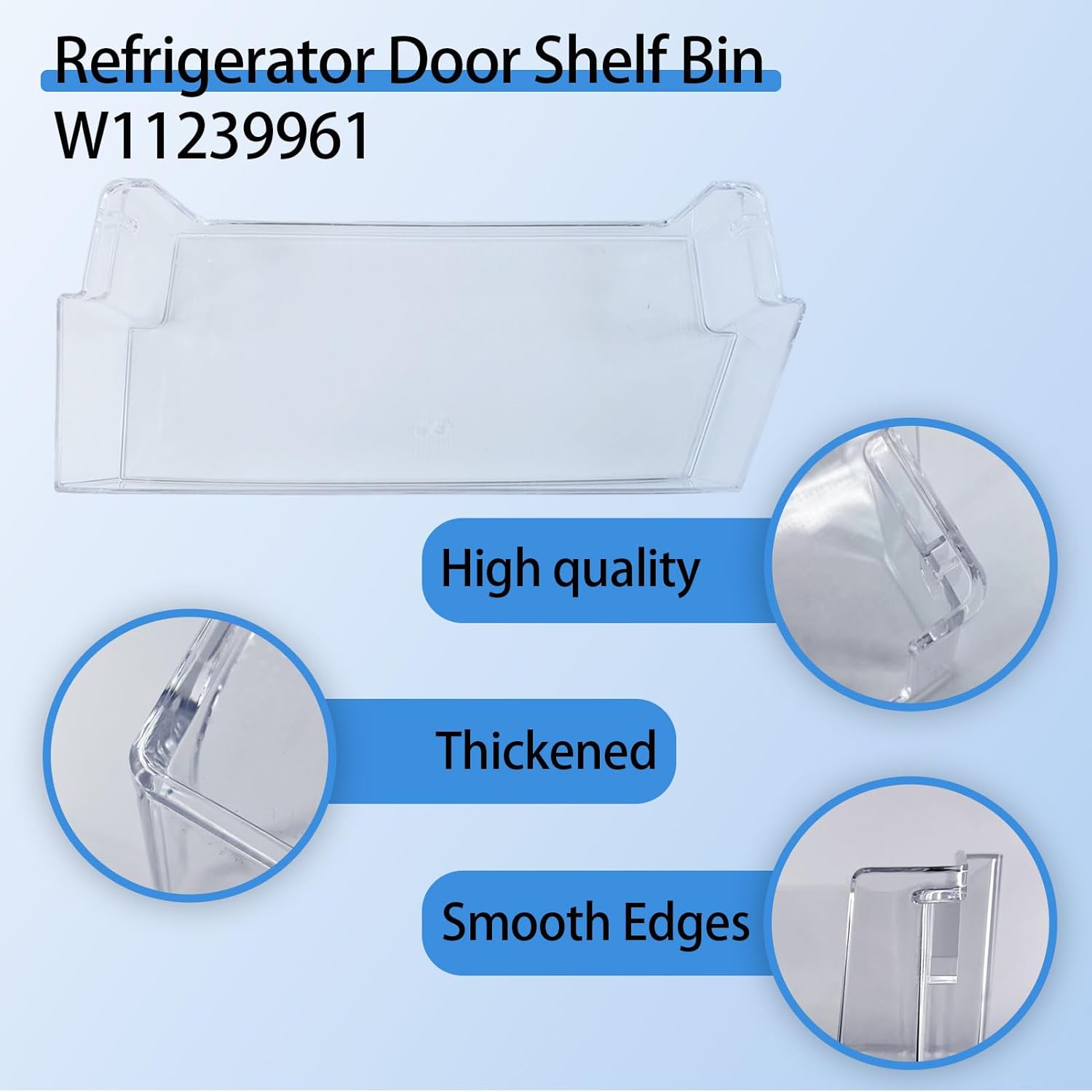 W11239961 Fridge Replacement Shelf Fit for Whirl-Pool, Replace 4591452, AP6333410, PS12578777, EAP12578777, Compatible with Whirl-Pool Refrigerator WRS311SDH, WRS312SNH, WRS315SDH